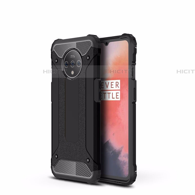 Funda Bumper Silicona y Plastico Mate Carcasa R01 para OnePlus 7T Negro