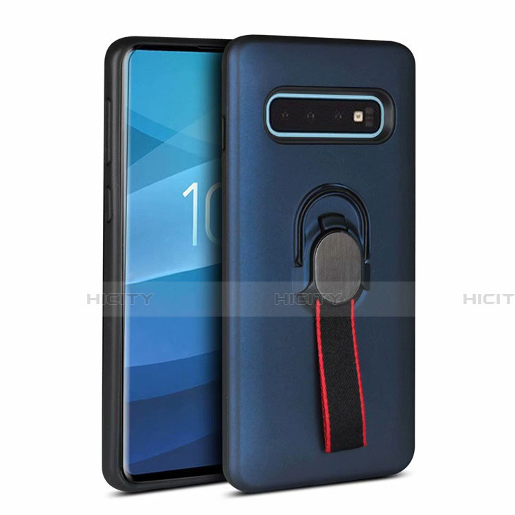 Funda Bumper Silicona y Plastico Mate Carcasa R01 para Samsung Galaxy S10 Plus Azul