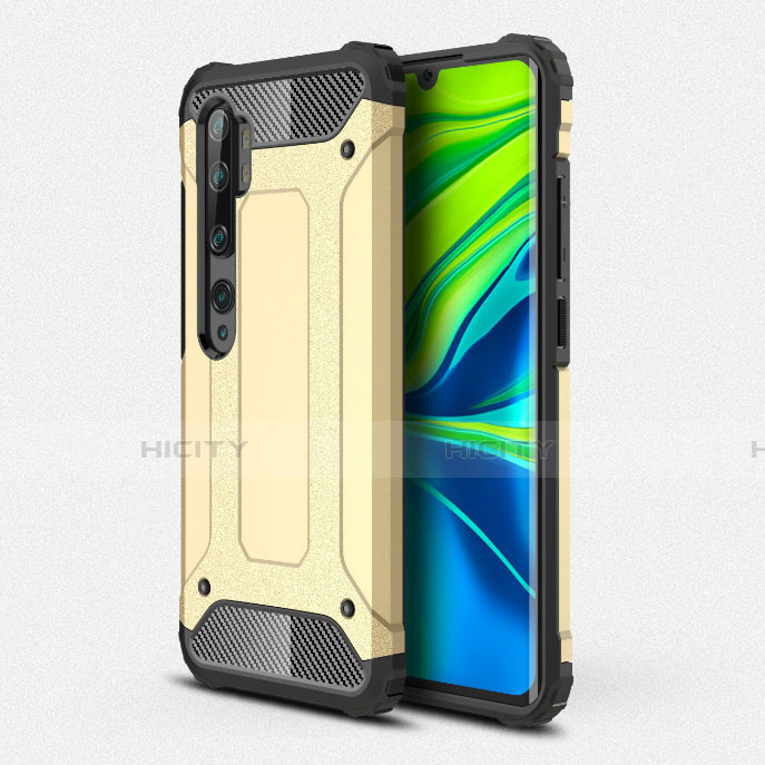 Funda Bumper Silicona y Plastico Mate Carcasa R01 para Xiaomi Mi Note 10 Pro Oro
