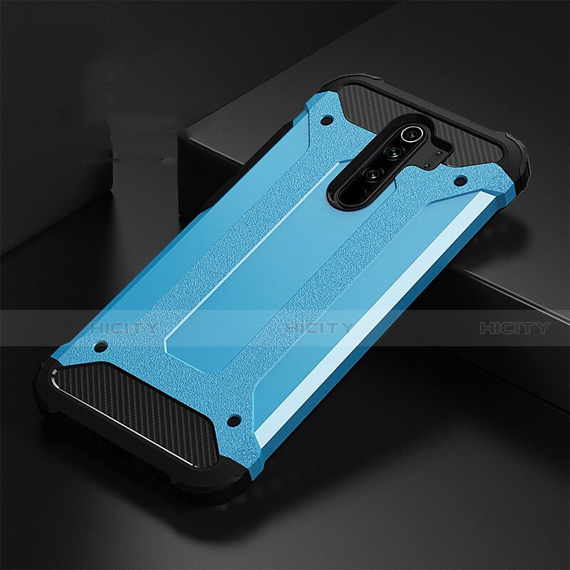 Funda Bumper Silicona y Plastico Mate Carcasa R01 para Xiaomi Redmi Note 8 Pro Azul Cielo