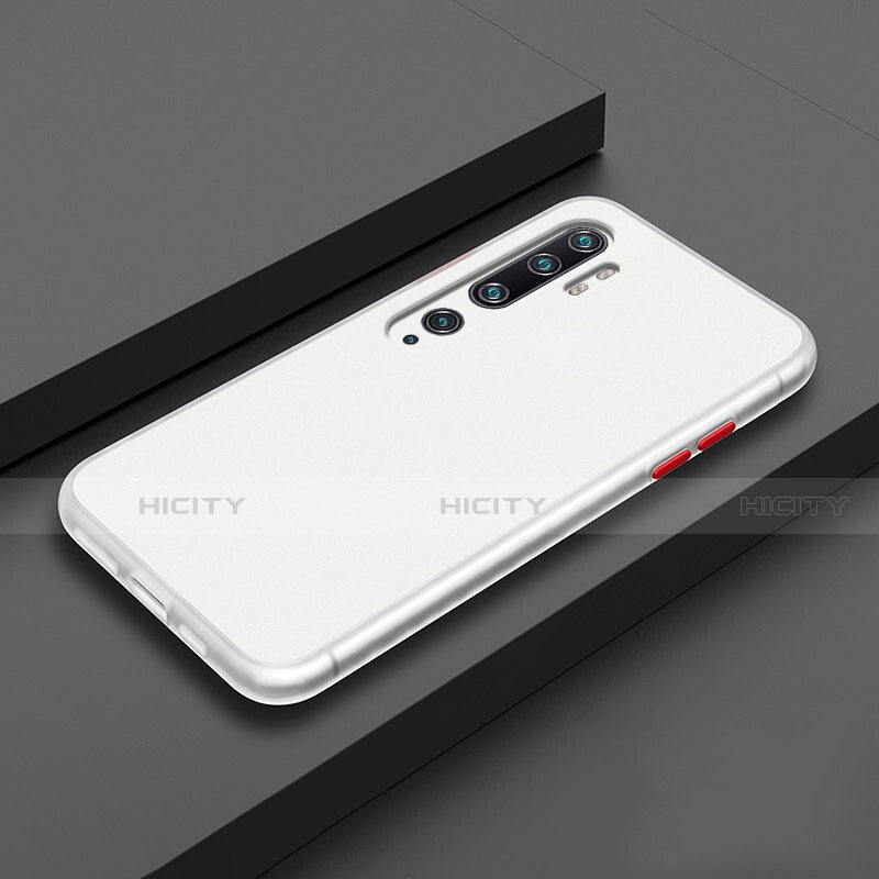 Funda Bumper Silicona y Plastico Mate Carcasa R02 para Xiaomi Mi Note 10 Blanco