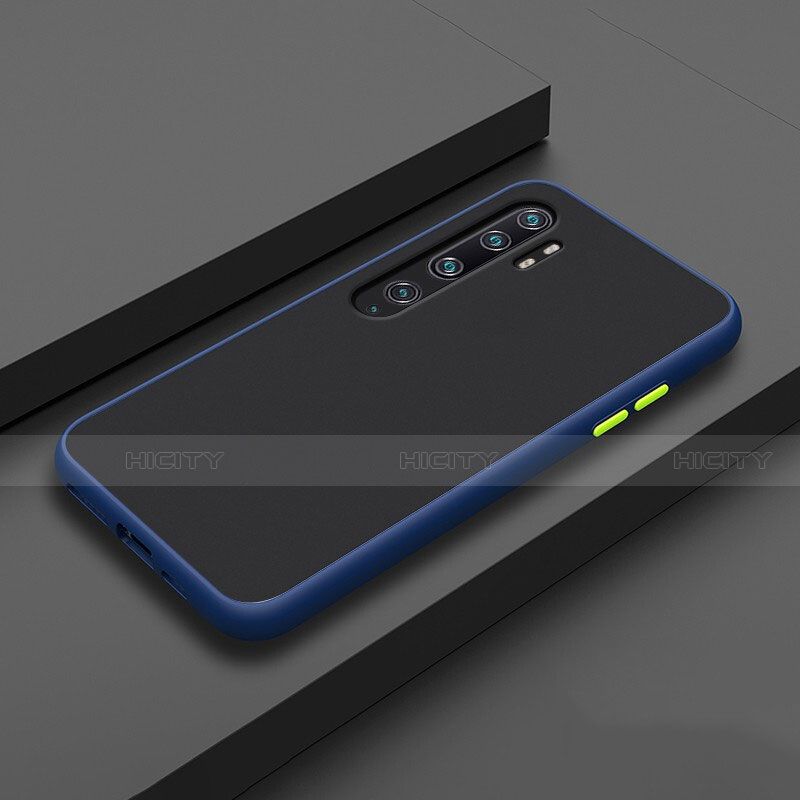 Funda Bumper Silicona y Plastico Mate Carcasa R02 para Xiaomi Mi Note 10 Pro Azul