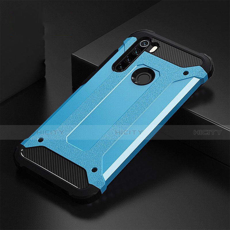 Funda Bumper Silicona y Plastico Mate Carcasa R02 para Xiaomi Redmi Note 8 (2021) Azul Cielo