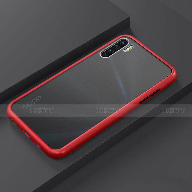 Funda Bumper Silicona y Plastico Mate Carcasa R03 para Oppo A91 Rojo