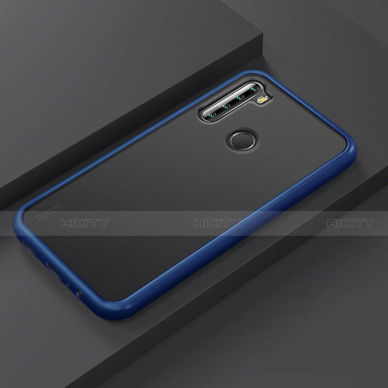 Funda Bumper Silicona y Plastico Mate Carcasa R03 para Xiaomi Redmi Note 8 (2021) Azul