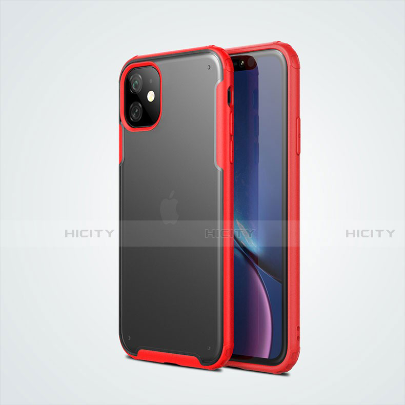 Funda Bumper Silicona y Plastico Mate Carcasa T01 para Apple iPhone 11 Rojo