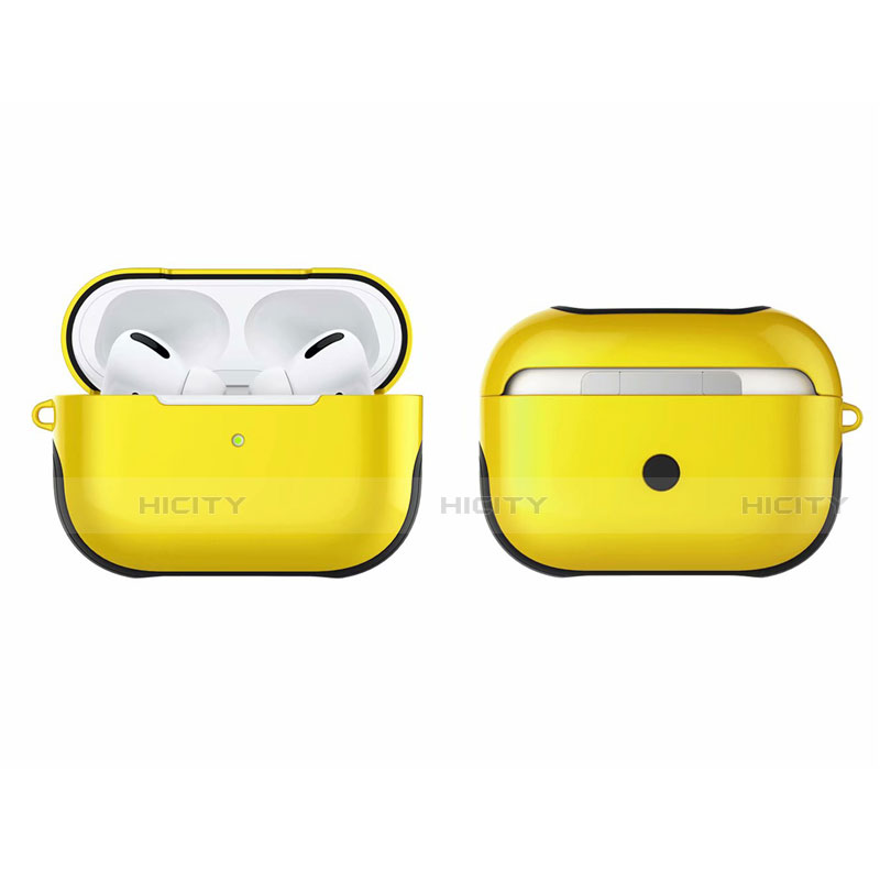 Funda Bumper Silicona y Plastico Mate Carcasa U01 para Apple AirPods Pro Amarillo