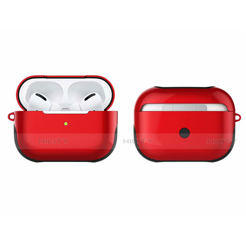 Funda Bumper Silicona y Plastico Mate Carcasa U01 para Apple AirPods Pro Rojo