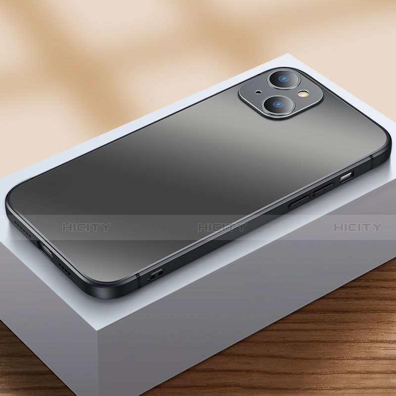 Funda Bumper Silicona y Plastico Mate Carcasa U01 para Apple iPhone 13 Negro