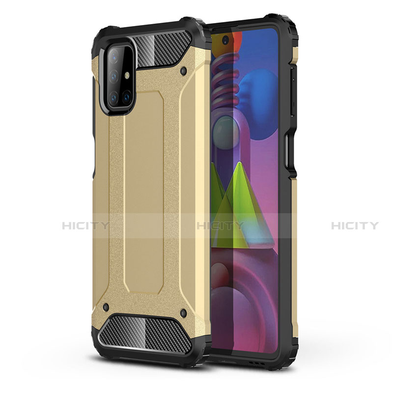 Funda Bumper Silicona y Plastico Mate Carcasa U01 para Samsung Galaxy M51 Oro