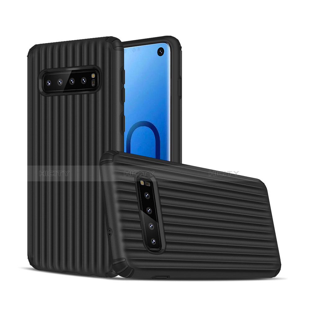 Funda Bumper Silicona y Plastico Mate Carcasa U01 para Samsung Galaxy S10 5G Negro