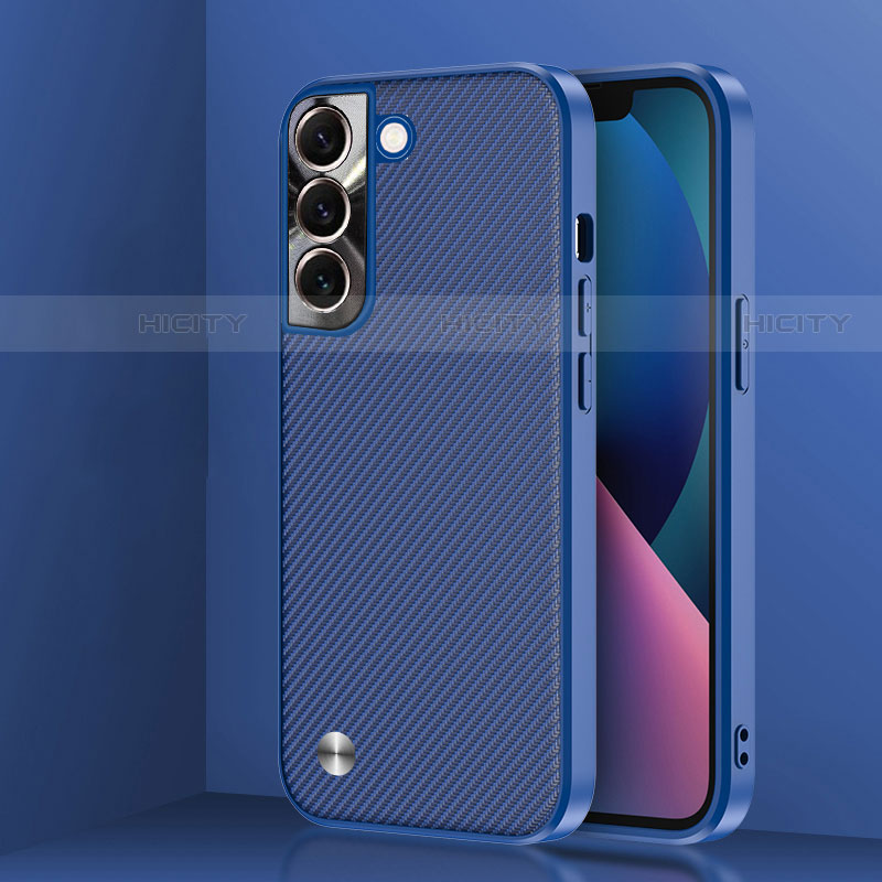Funda Bumper Silicona y Plastico Mate Carcasa U01 para Samsung Galaxy S21 5G Azul