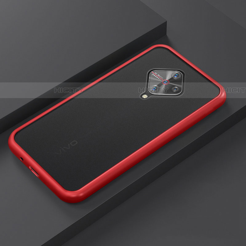 Funda Bumper Silicona y Plastico Mate Carcasa U01 para Vivo X50 Lite Rojo