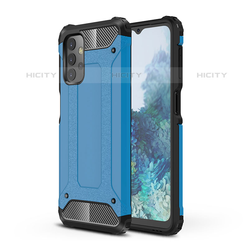 Funda Bumper Silicona y Plastico Mate Carcasa WL1 para Samsung Galaxy M32 5G Azul