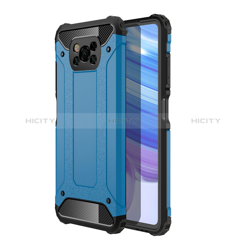 Funda Bumper Silicona y Plastico Mate Carcasa WL1 para Xiaomi Poco X3 NFC Azul