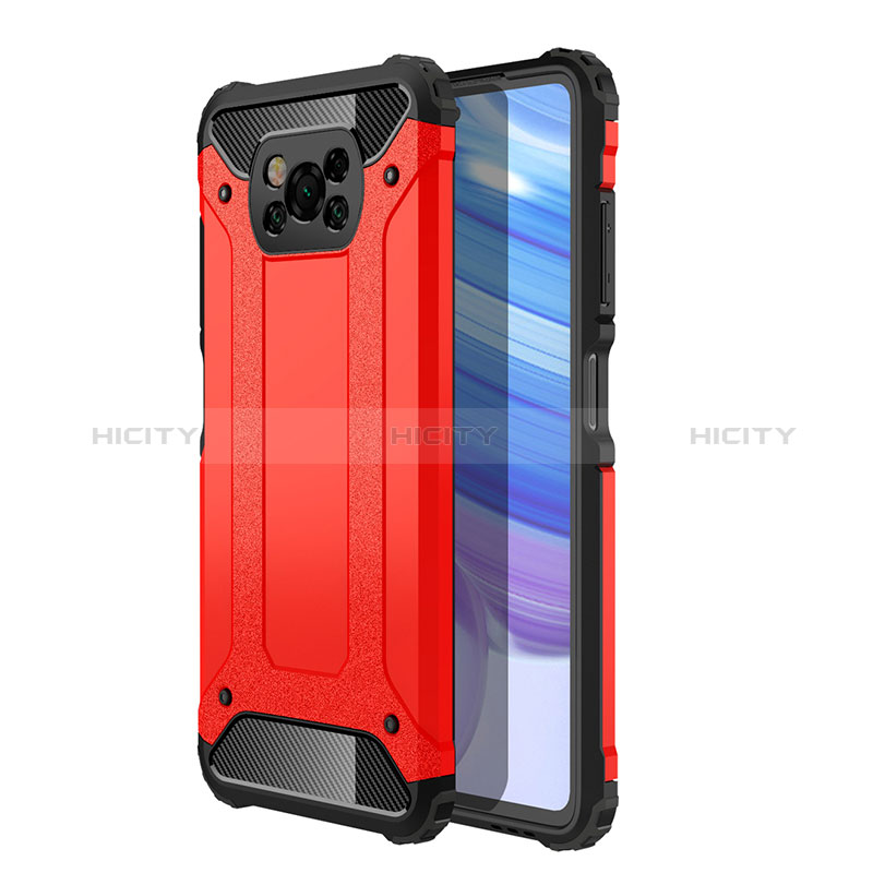 Funda Bumper Silicona y Plastico Mate Carcasa WL1 para Xiaomi Poco X3 NFC Rojo