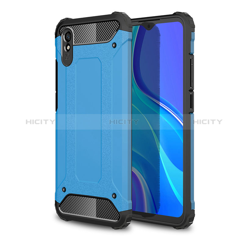 Funda Bumper Silicona y Plastico Mate Carcasa WL1 para Xiaomi Redmi 9AT Azul