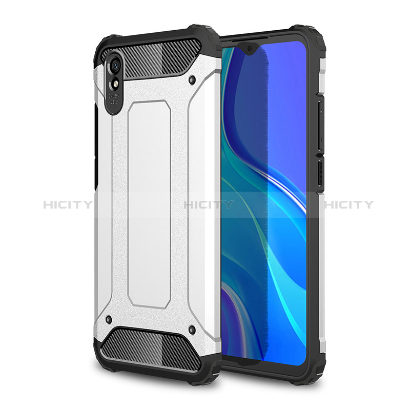 Funda Bumper Silicona y Plastico Mate Carcasa WL1 para Xiaomi Redmi 9AT Plata