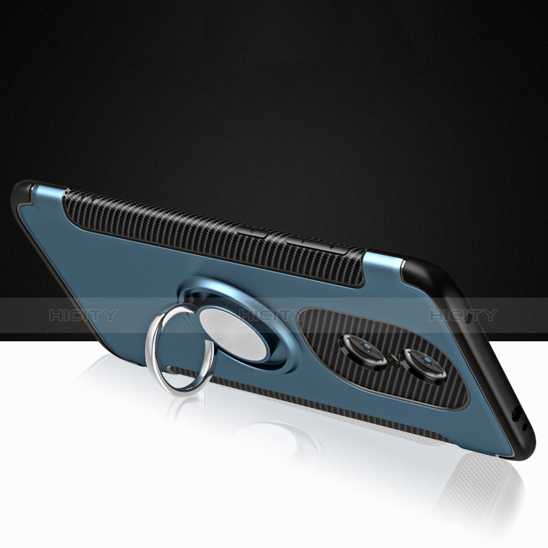 Funda Bumper Silicona y Plastico Mate con Anillo de dedo Soporte para Xiaomi Redmi Pro Azul