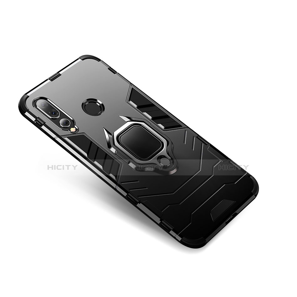 Funda Bumper Silicona y Plastico Mate con Soporte para Huawei Nova 4 Negro