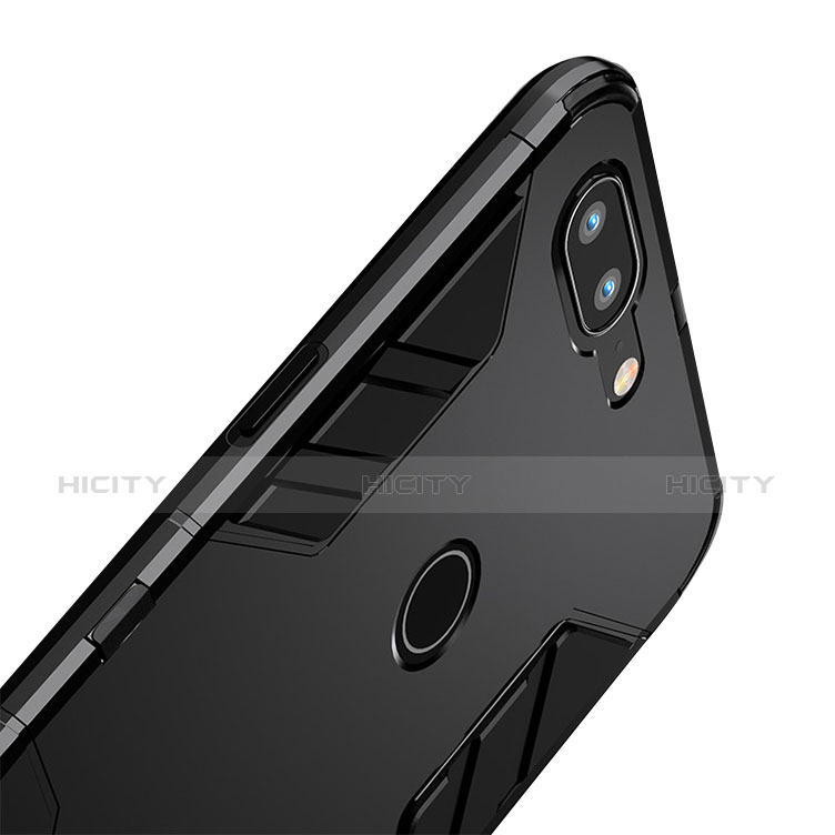 Funda Bumper Silicona y Plastico Mate con Soporte para OnePlus 5T A5010 Negro