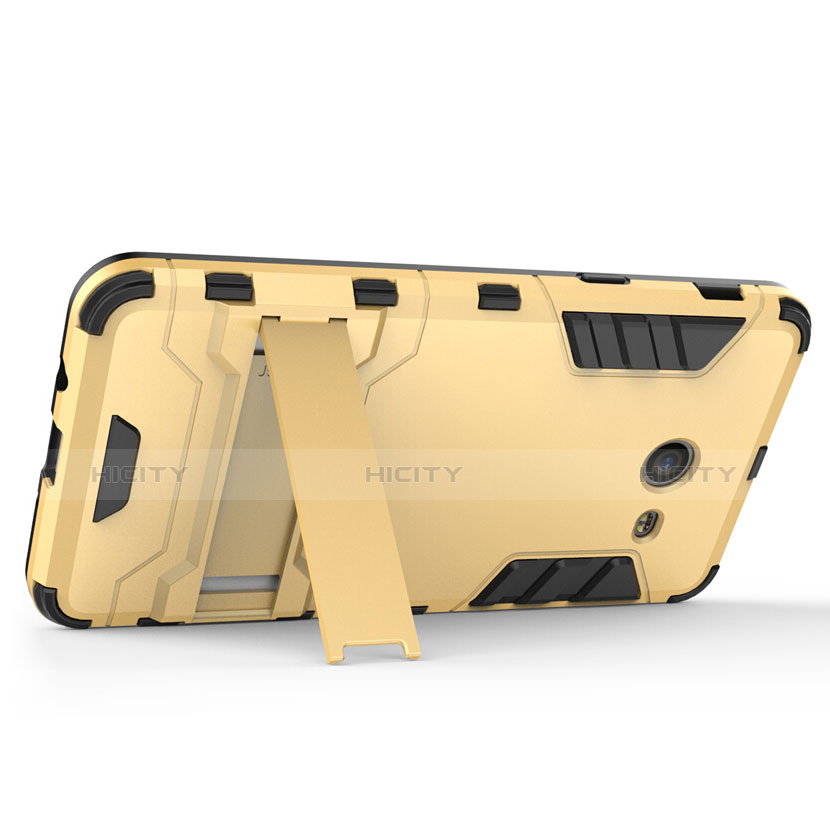 Funda Bumper Silicona y Plastico Mate con Soporte para Samsung Galaxy J5 (2017) Version Americaine Oro