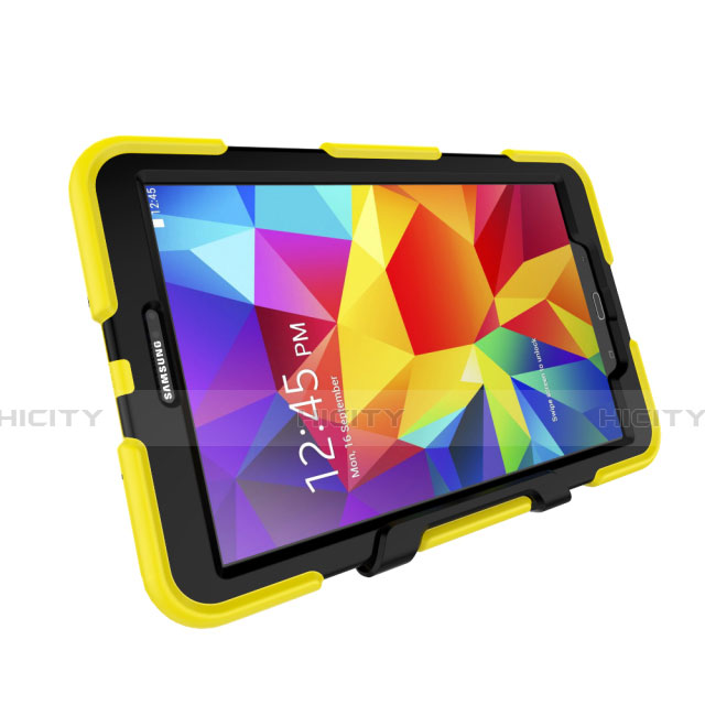 Funda Bumper Silicona y Plastico Mate con Soporte para Samsung Galaxy Tab A6 10.1 SM-T580 SM-T585 Amarillo