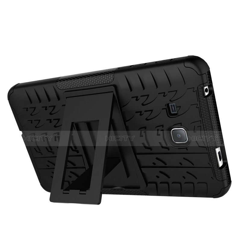 Funda Bumper Silicona y Plastico Mate con Soporte para Samsung Galaxy Tab A6 7.0 SM-T280 SM-T285 Negro