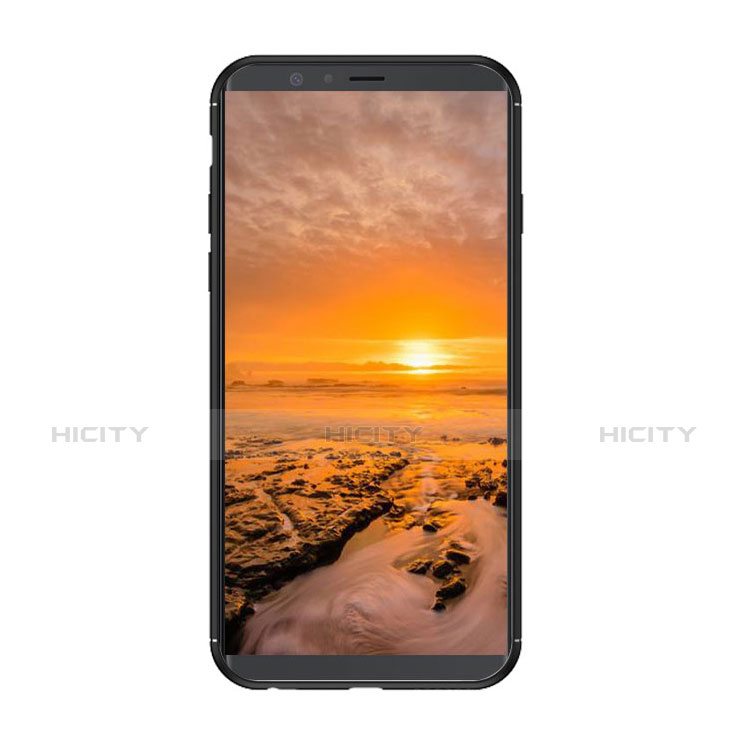 Funda Bumper Silicona y Plastico Mate con Soporte W01 para Samsung Galaxy A6 (2018) Dual SIM Negro