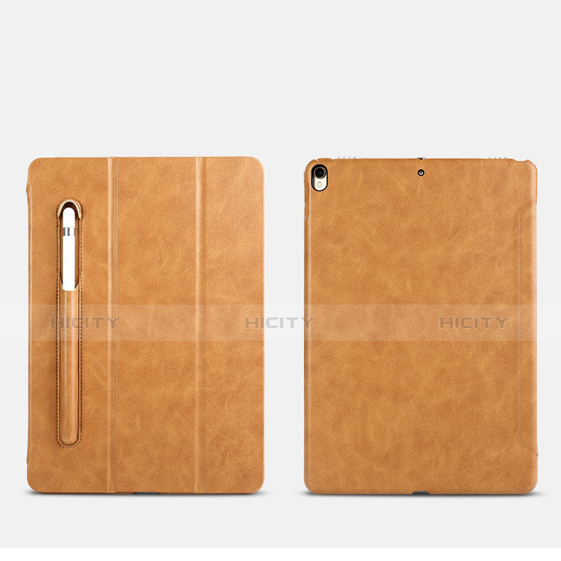 Funda de Cuero Cartera con Pencil Holder Soporte Apple iPad Pro 10.5 Marron