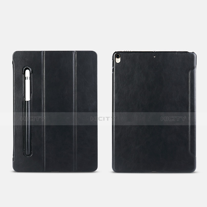 Funda de Cuero Cartera con Pencil Holder Soporte Apple iPad Pro 10.5 Negro