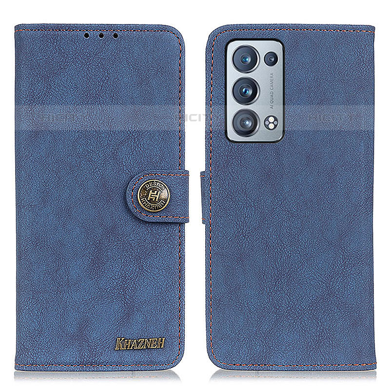 Funda de Cuero Cartera con Soporte Carcasa A01D para Oppo Reno6 Pro+ Plus 5G Azul