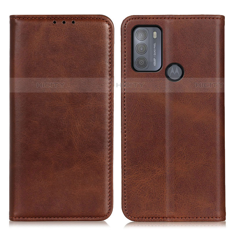 Funda de Cuero Cartera con Soporte Carcasa A02D para Motorola Moto G50 Marron