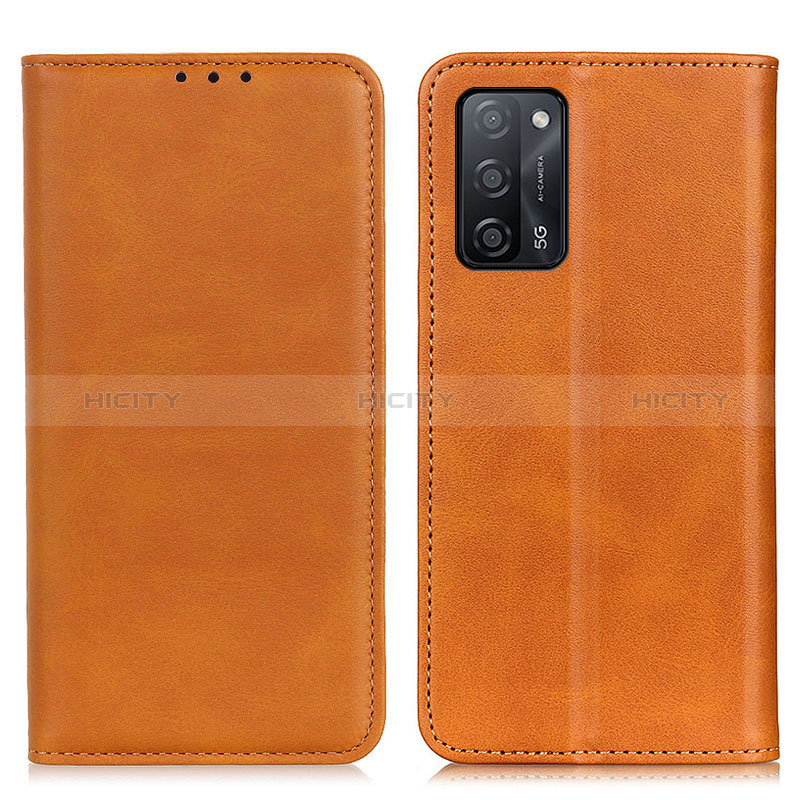 Funda de Cuero Cartera con Soporte Carcasa A02D para Oppo A56 5G Marron Claro