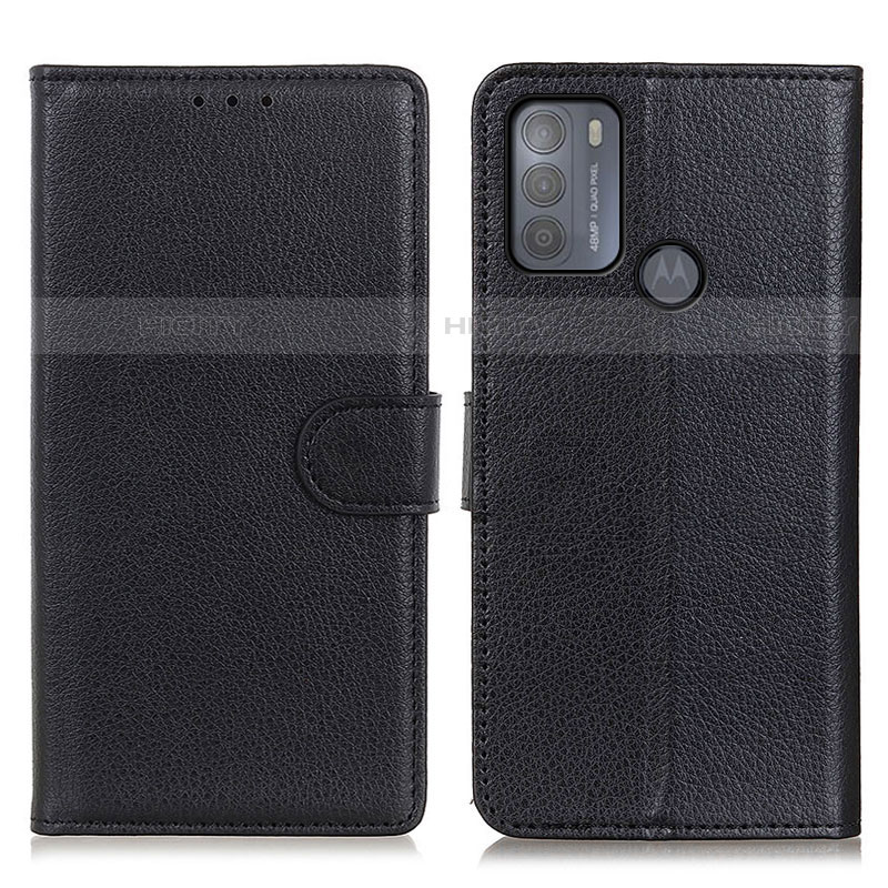 Funda de Cuero Cartera con Soporte Carcasa A03D para Motorola Moto G50 Negro