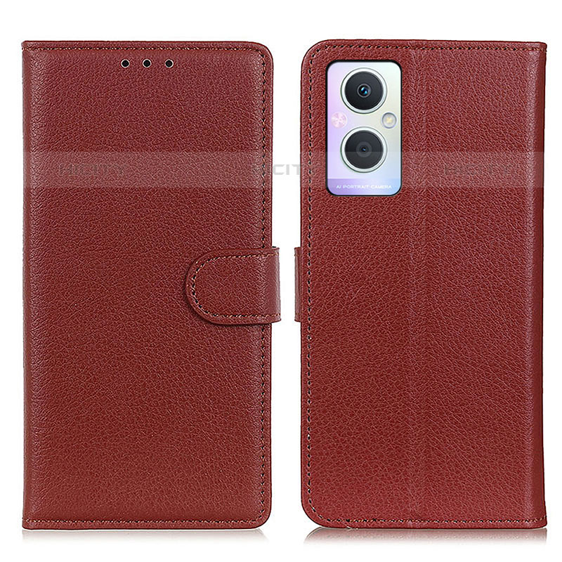 Funda de Cuero Cartera con Soporte Carcasa A03D para Oppo Reno7 Lite 5G Marron