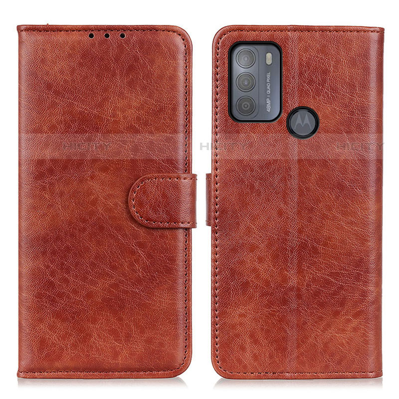 Funda de Cuero Cartera con Soporte Carcasa A04D para Motorola Moto G50 Marron