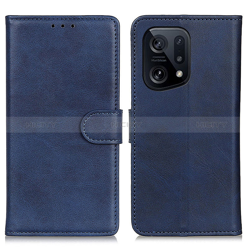 Funda de Cuero Cartera con Soporte Carcasa A04D para Oppo Find X5 5G Azul