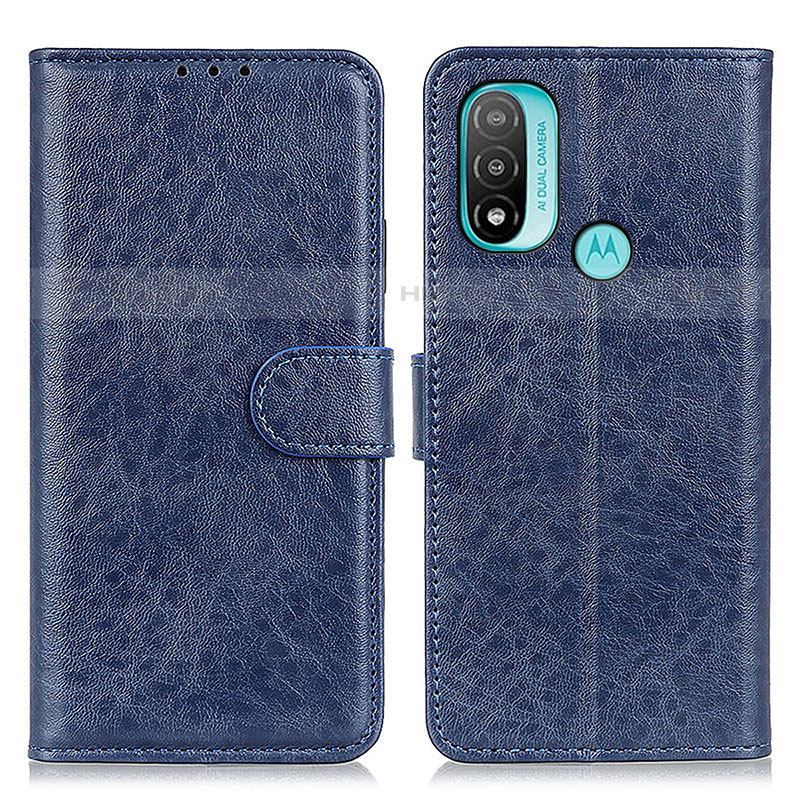 Funda de Cuero Cartera con Soporte Carcasa A05D para Motorola Moto E20 Azul