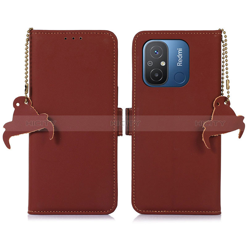 Funda de Cuero Cartera con Soporte Carcasa A05D para Xiaomi Redmi 12C 4G Marron