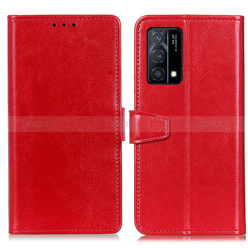 Funda de Cuero Cartera con Soporte Carcasa A06D para Oppo K9 5G Rojo