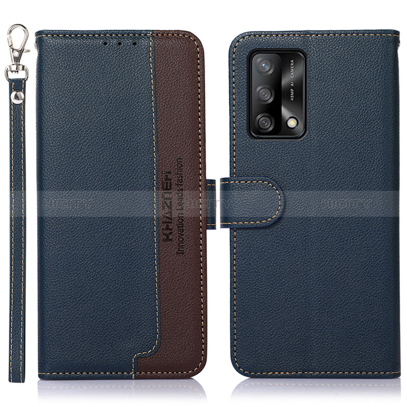 Funda de Cuero Cartera con Soporte Carcasa A09D para Oppo F19 Azul