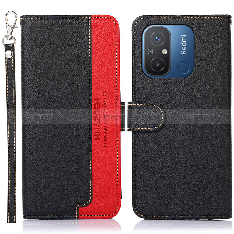 Funda de Cuero Cartera con Soporte Carcasa A09D para Xiaomi Redmi 12C 4G Negro