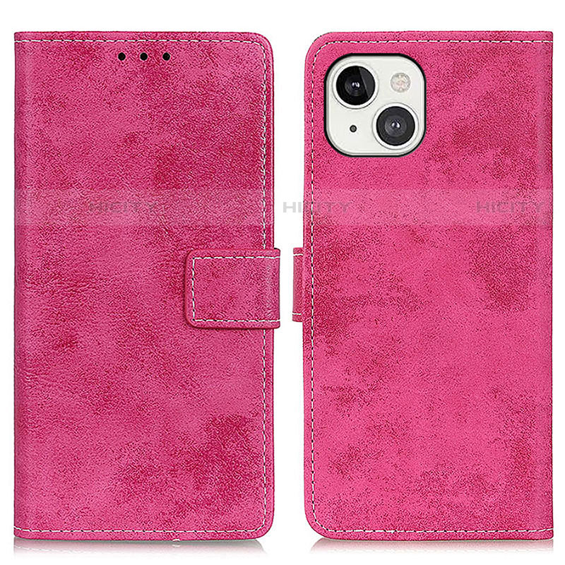 Funda de Cuero Cartera con Soporte Carcasa A10 para Apple iPhone 13 Mini Rosa Roja