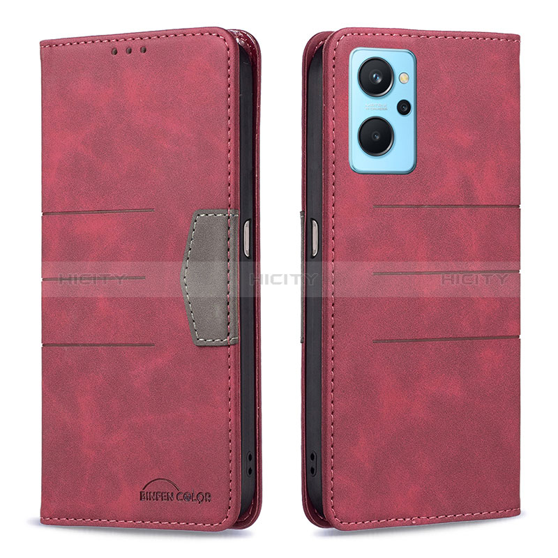 Funda de Cuero Cartera con Soporte Carcasa B01F para Realme 9i 4G