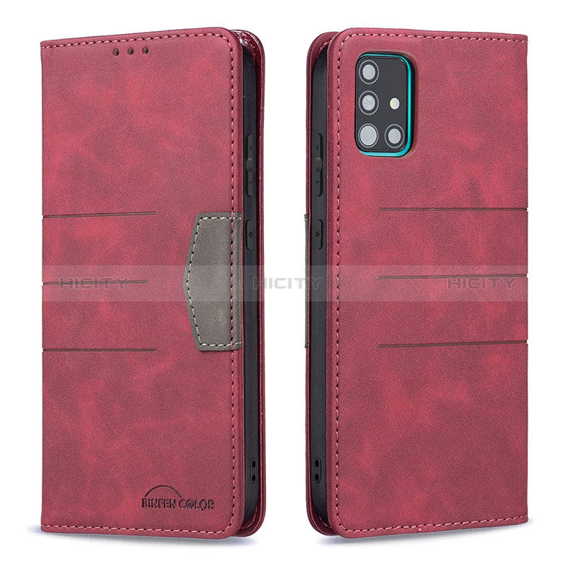 Funda de Cuero Cartera con Soporte Carcasa B01F para Samsung Galaxy M40S Rojo