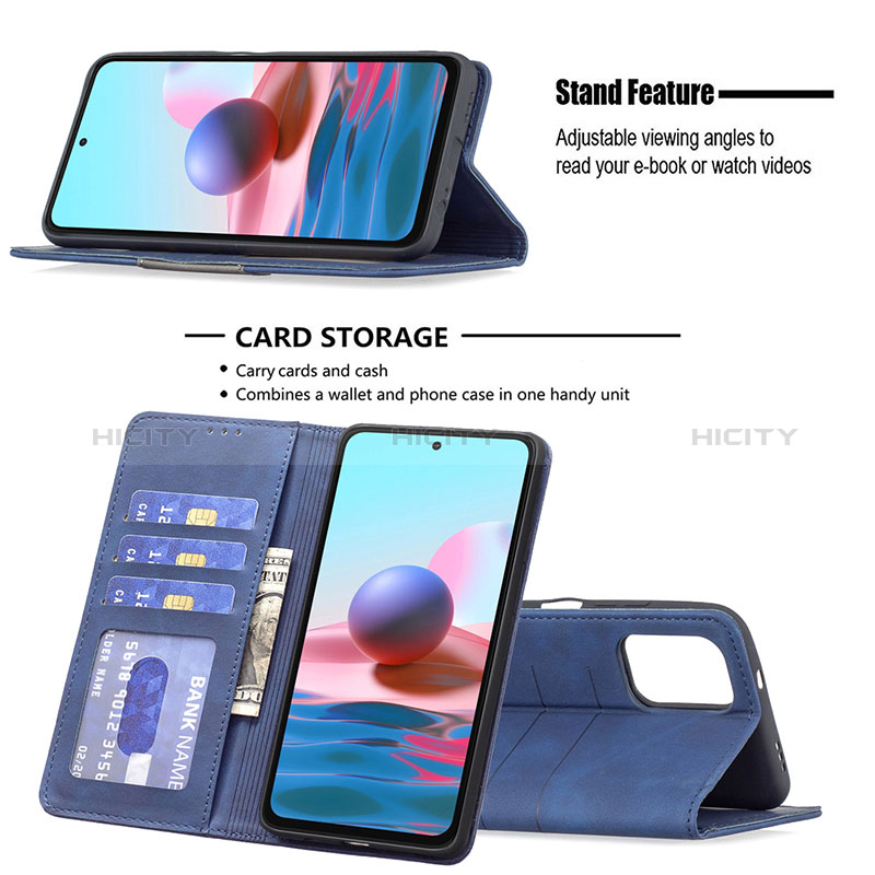 Funda de Cuero Cartera con Soporte Carcasa B01F para Xiaomi Redmi Note 10 4G