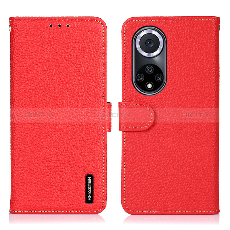 Funda de Cuero Cartera con Soporte Carcasa B01H para Huawei Honor 50 5G Rojo