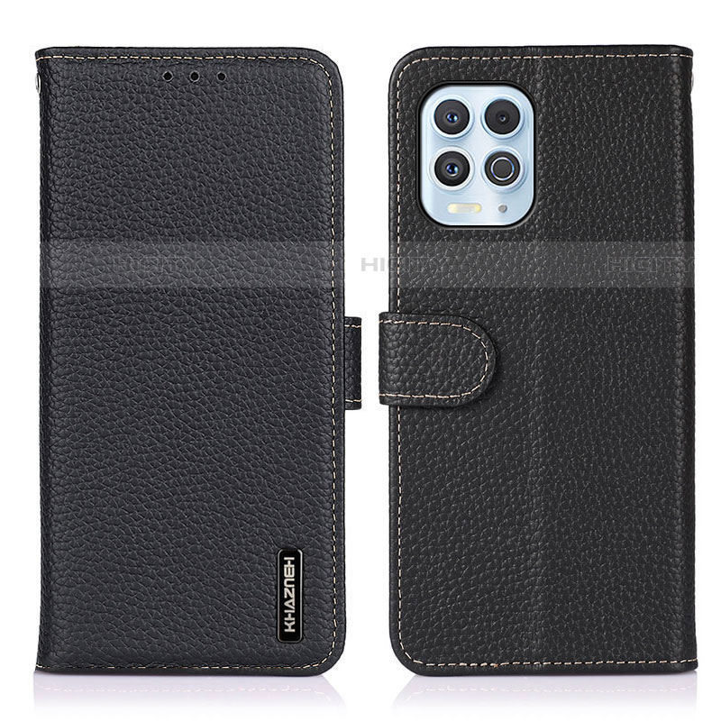 Funda de Cuero Cartera con Soporte Carcasa B01H para Motorola Moto G100 5G Negro