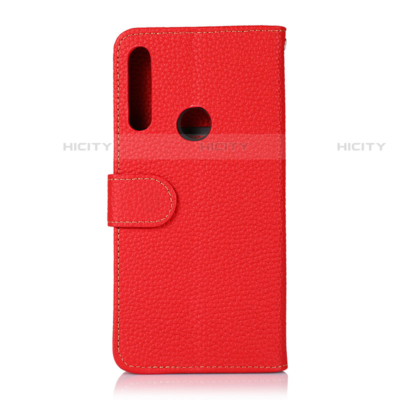 Funda de Cuero Cartera con Soporte Carcasa B01H para Motorola Moto One Fusion Plus Rojo